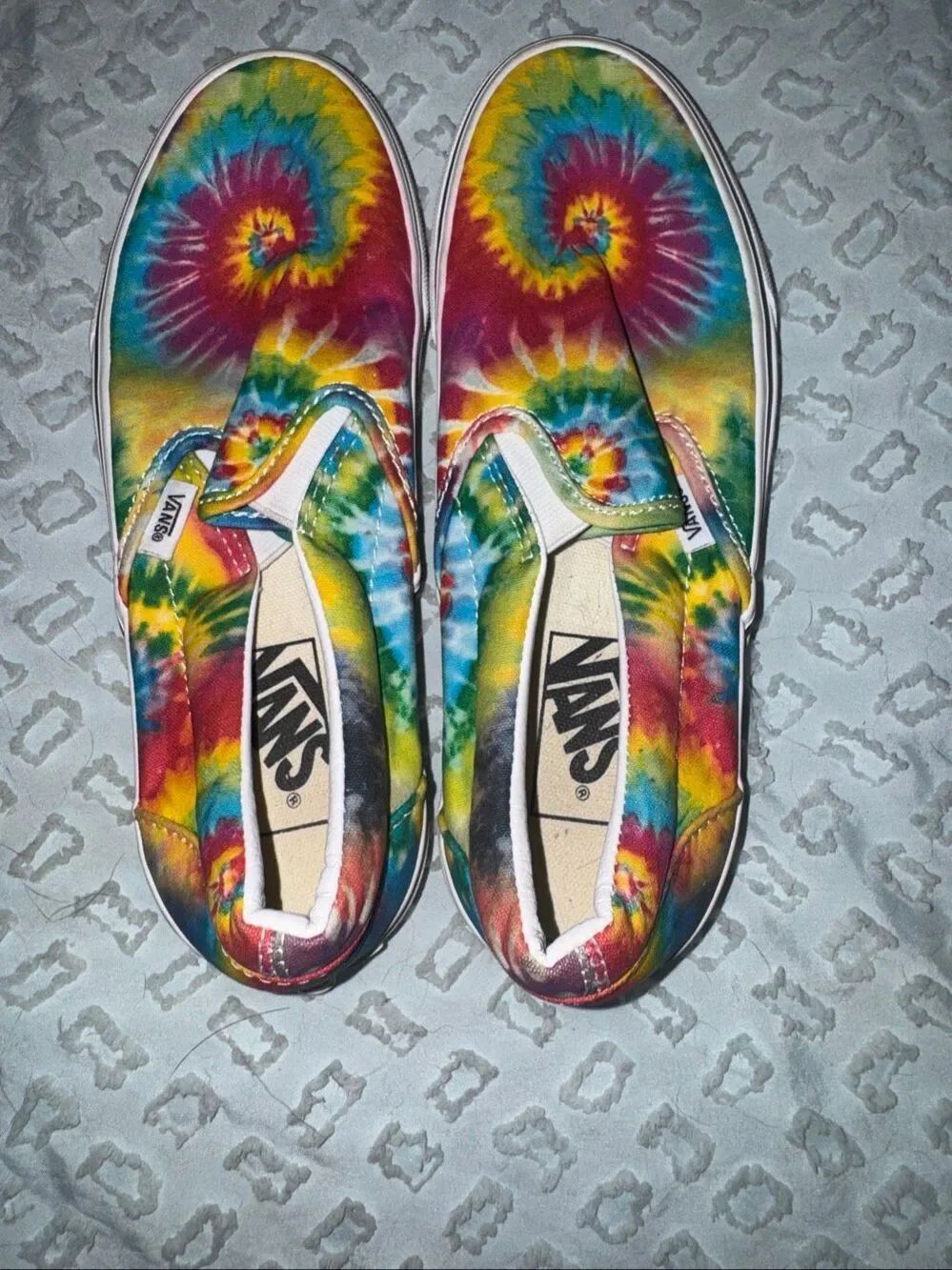 Vans rainbow slip ons size 7.5